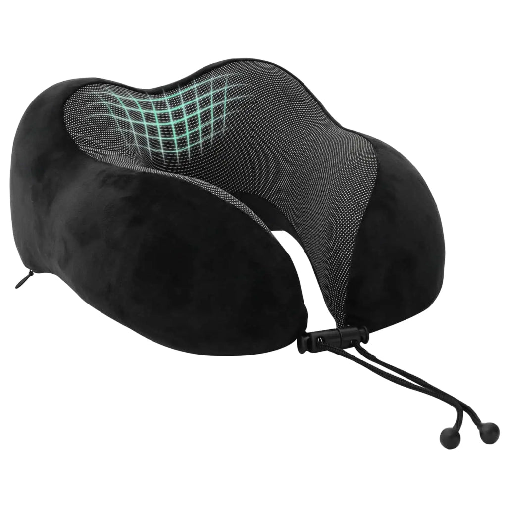 Cuscino da Viaggio per il Collo Regolabile Nero 27 x 26 x 14 cm CFW5022223