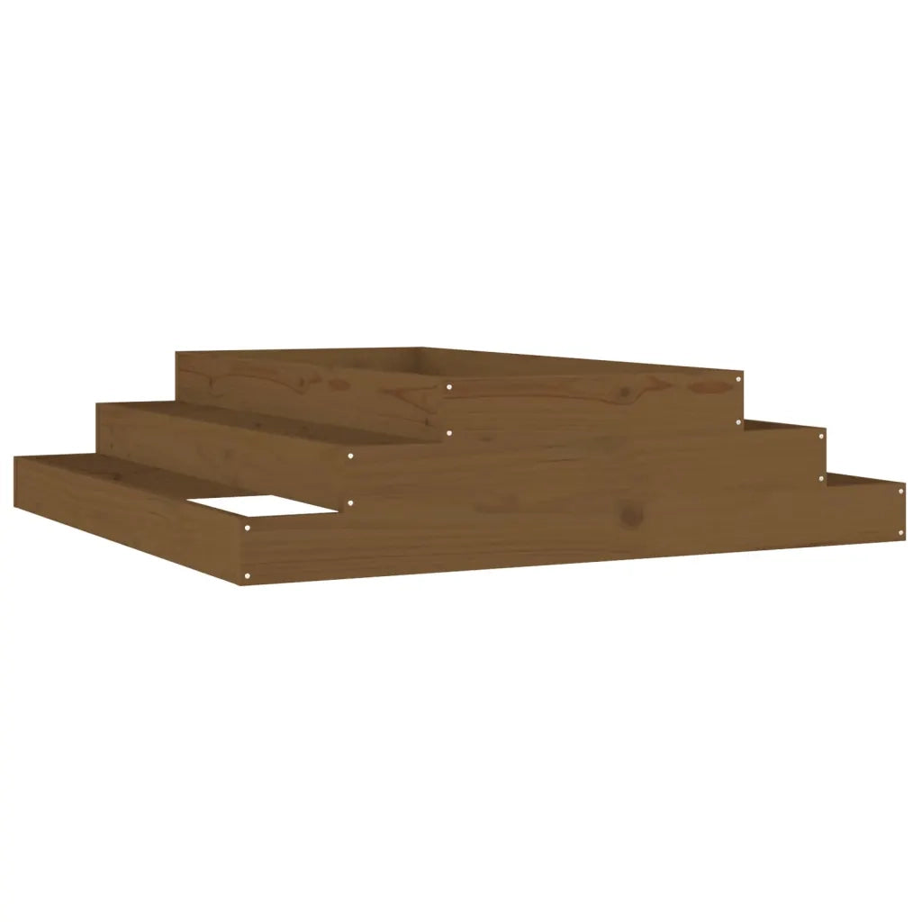 Fioriera Marrone Ambra 110x110x27 cm in Legno Massello di Pino
