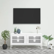 Mobile TV Bianco 105x35x50 cm in Acciaio 336242