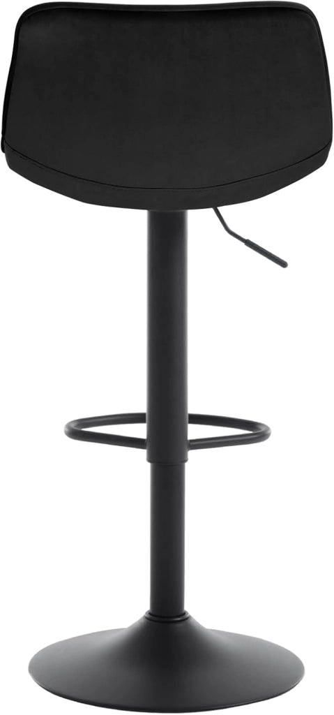 Set di 4 Sgabelli da Bar per Casa Moderni Sgabelli Cucina Girevoli con Poggiapiedi, in Velluto Nero, BH273sz-4