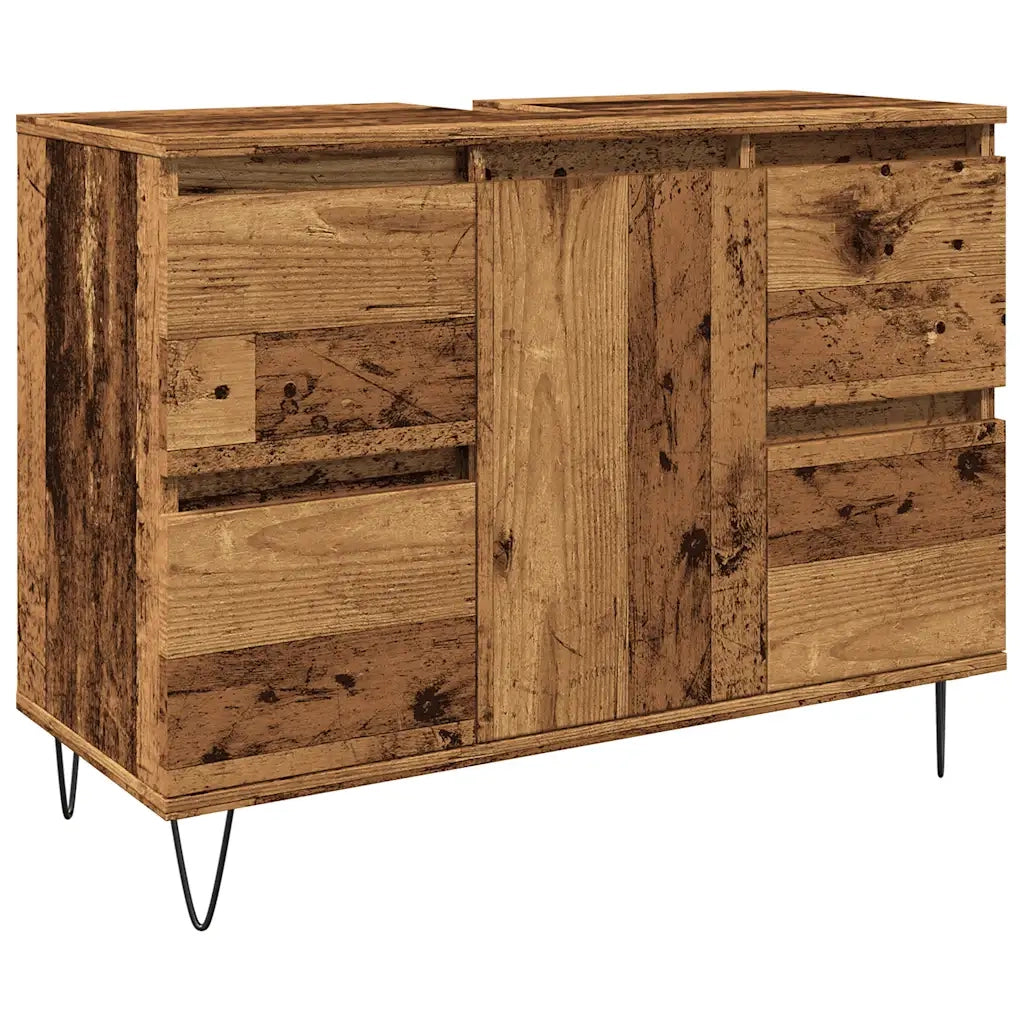 Mobile da Bagno Legno Antico 80x33x60 cm in Truciolato
