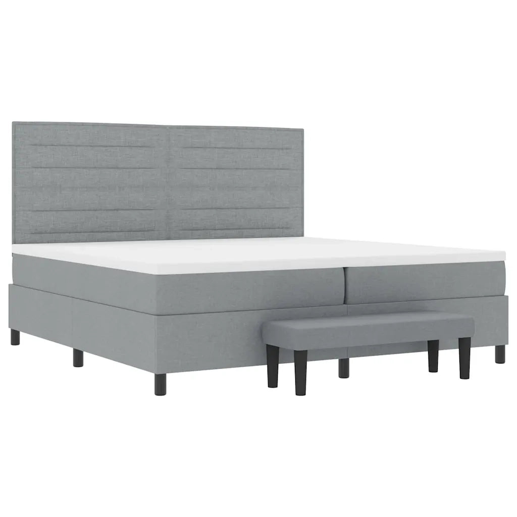 Letto a molle con testiera Grigio chiaro 200 x 200 cm Tessuto 3344016