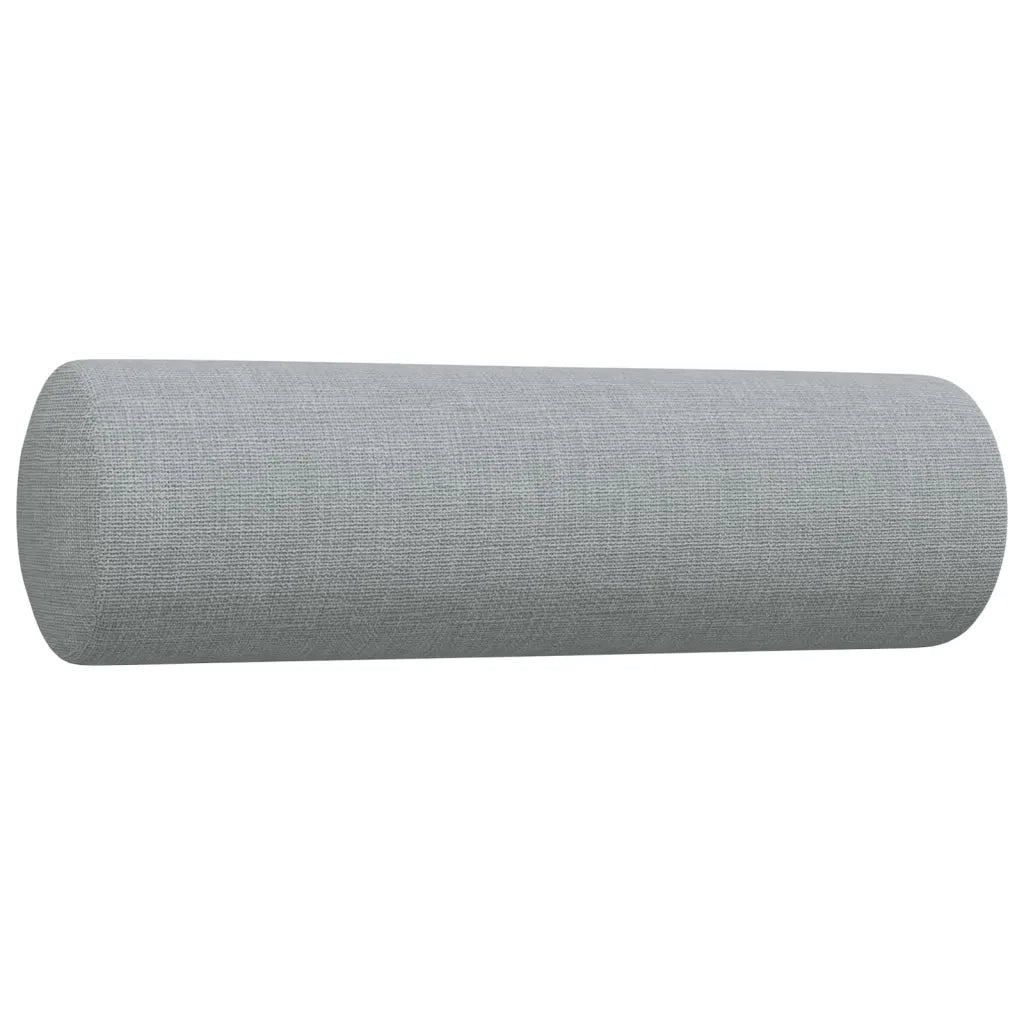 Set Divani 4 pz con Poggiapiedi e Cuscini Grigio Chiaro Tessuto