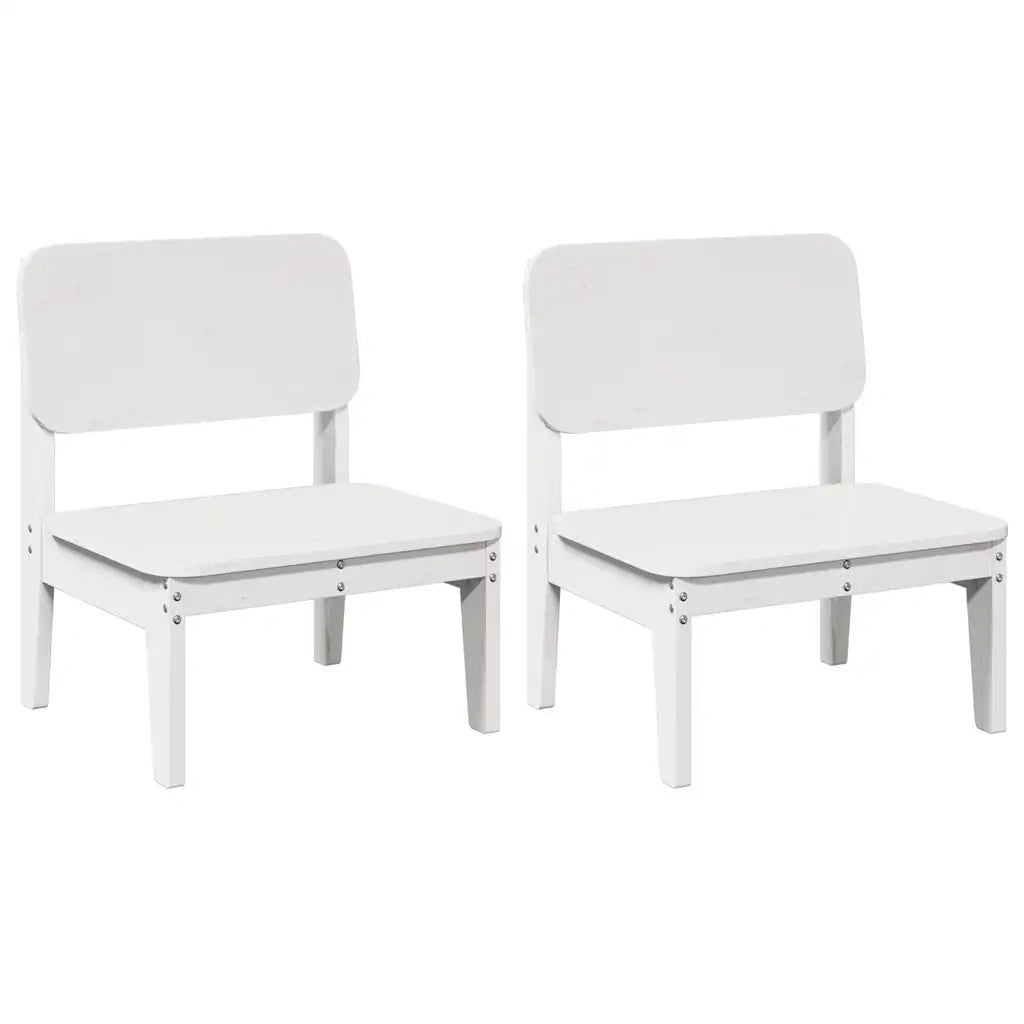 Sedie da Giardino 2 pz Bianche Legno Massello di Pino 859323