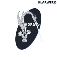 ADRIANO | Rubinetto da bagno grande design in acciaio inossidabile cigno lavabo cromato di lusso | miscelatore alto per lavabo independente