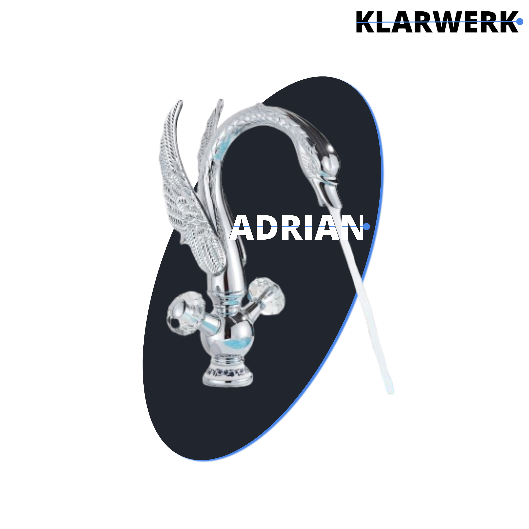 ADRIANO | Rubinetto da bagno grande design in acciaio inossidabile cigno lavabo cromato di lusso | miscelatore alto per lavabo independente