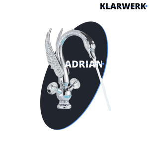 ADRIANO | Rubinetto da bagno grande design in acciaio inossidabile cigno lavabo cromato di lusso | miscelatore alto per lavabo independente