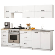 AKORD Set di Mobili da Cucina OLIWIA G2 240 cm Bianco 240 cm 10 ante 6 cassetti 240x46x203 cm