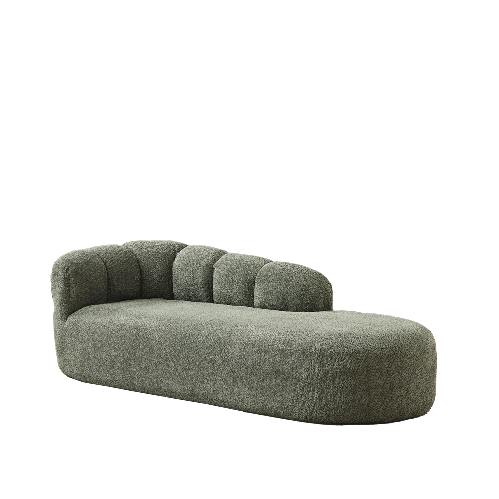 Divano letto imbottito ¨C Minimal ¨C Tessuto chenille verde salvia senza braccioli