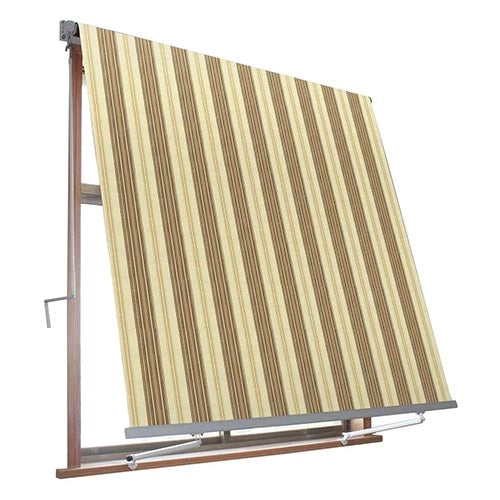 Tenda da Sole a Caduta Bracci Esterno Avvolgibile per Balcone Veranda Panarea Colore: Beige/Marrone, Formato: 4 x 2.5 m
