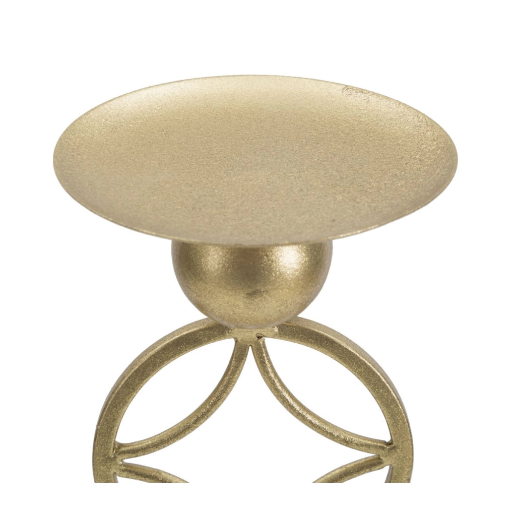 Portacandela VKH344, Oro, Marmo, 10x10x32 cm