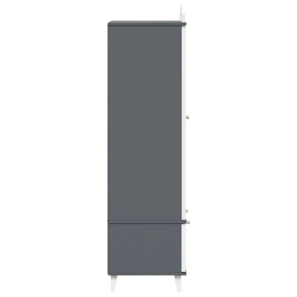 vidaXL Armadio con Lavagna con porta Grigio e bianco Legno multistrato