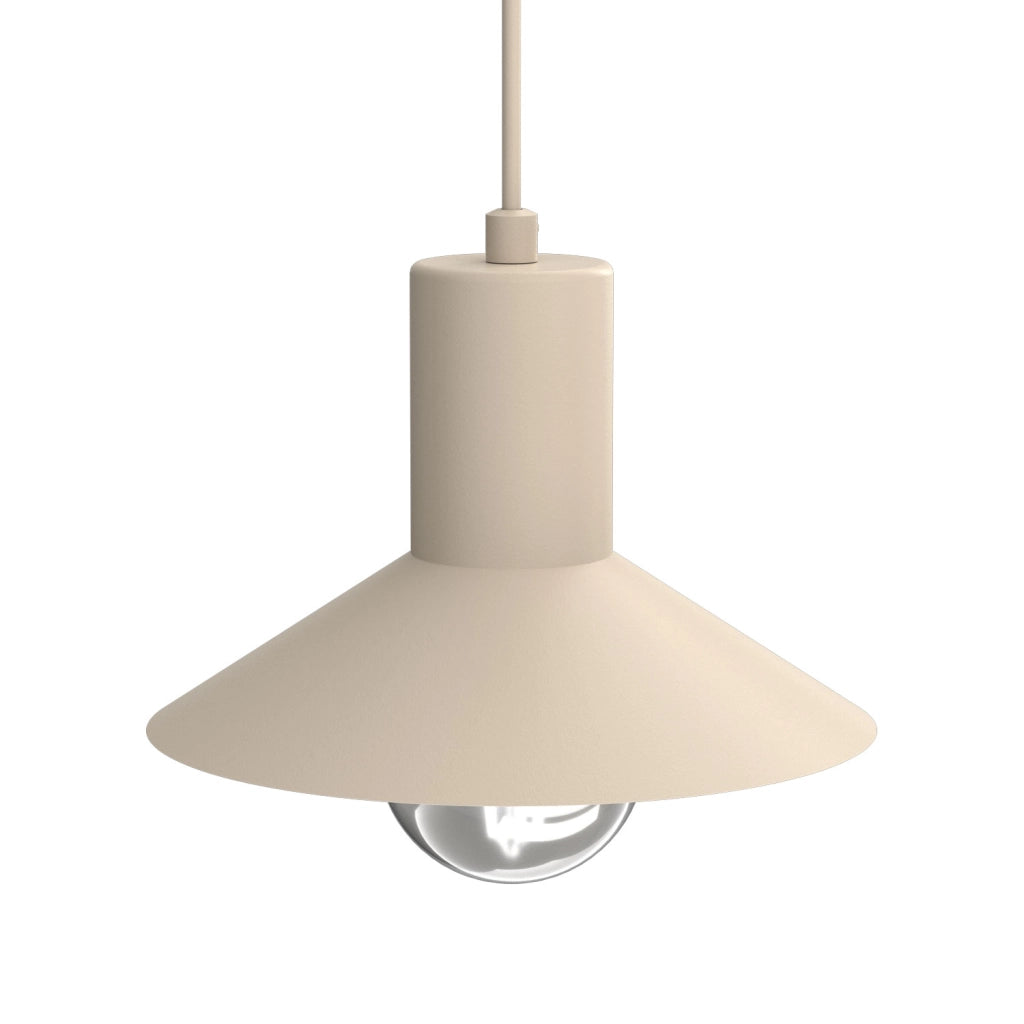 Lampada sospesa Nox 1xE27 beige cono acciaio Luminex