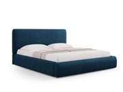Cosmopolitan Design - Letto a cassettone con testiera "Colonel" 160x200cm in ciniglia blu reale 