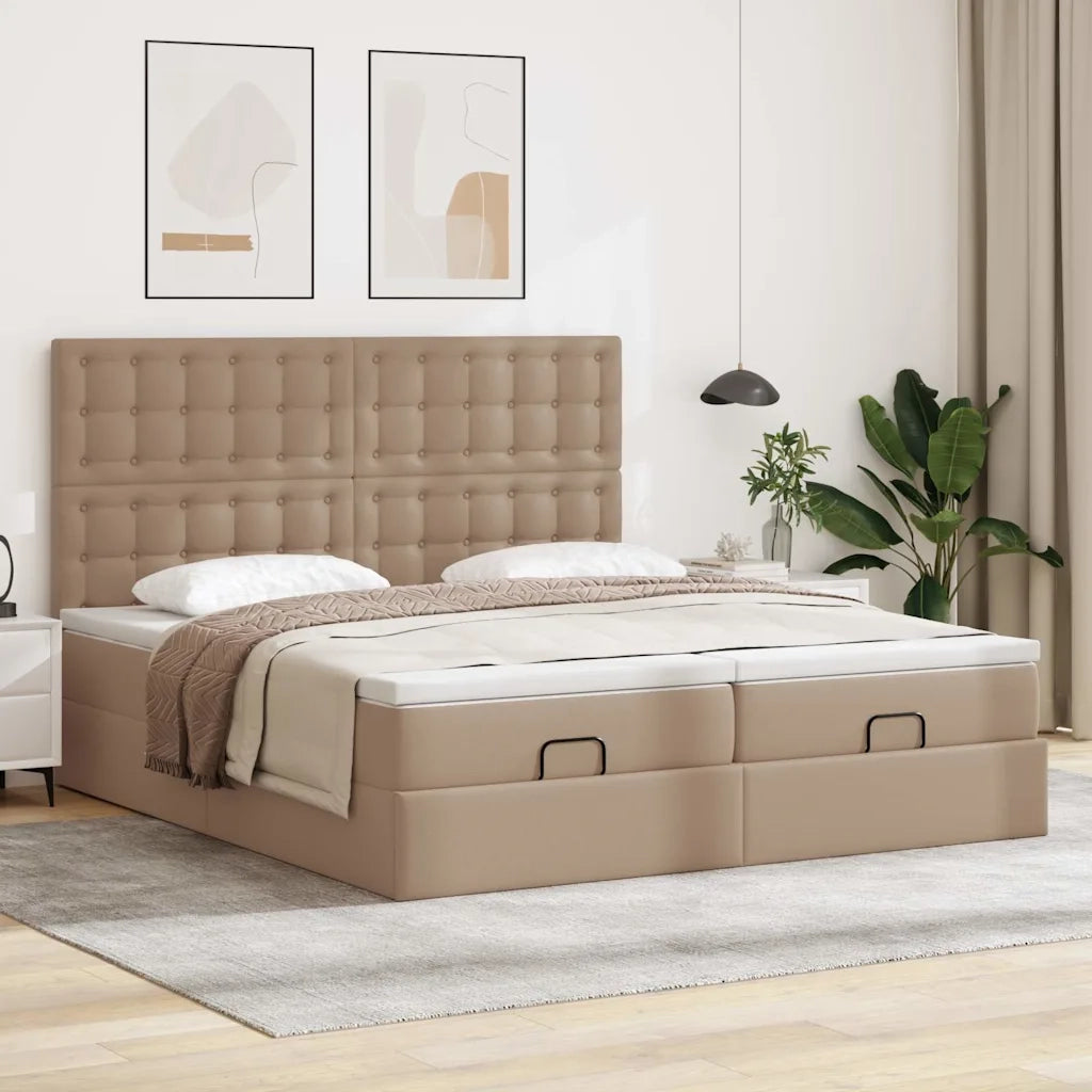 Struttura Letto Pouf con Materassi 180x200 cm Similpelle 3313658