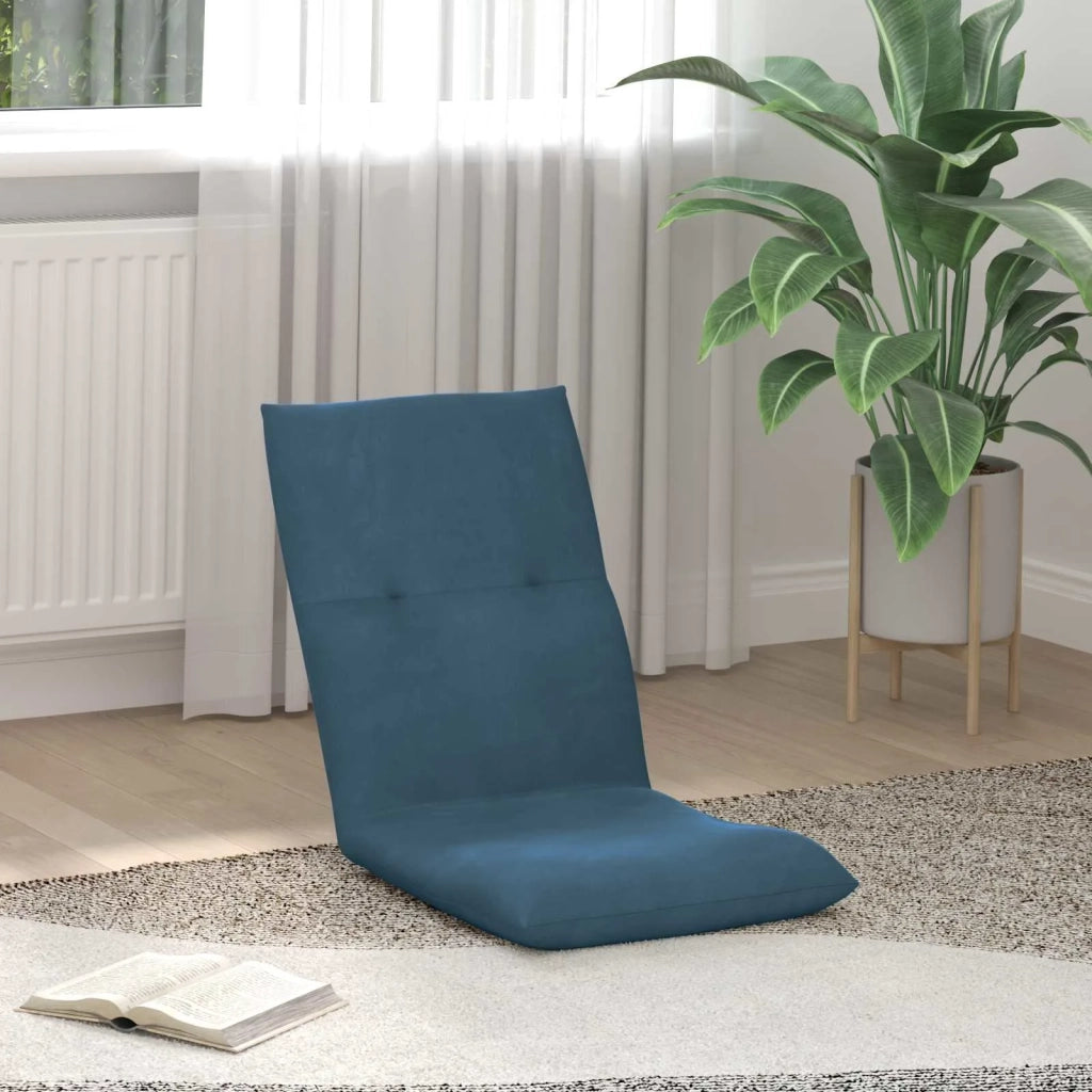 Sedia da Pavimento Blu 46 x 50 x 61 cm Velluto 42028181