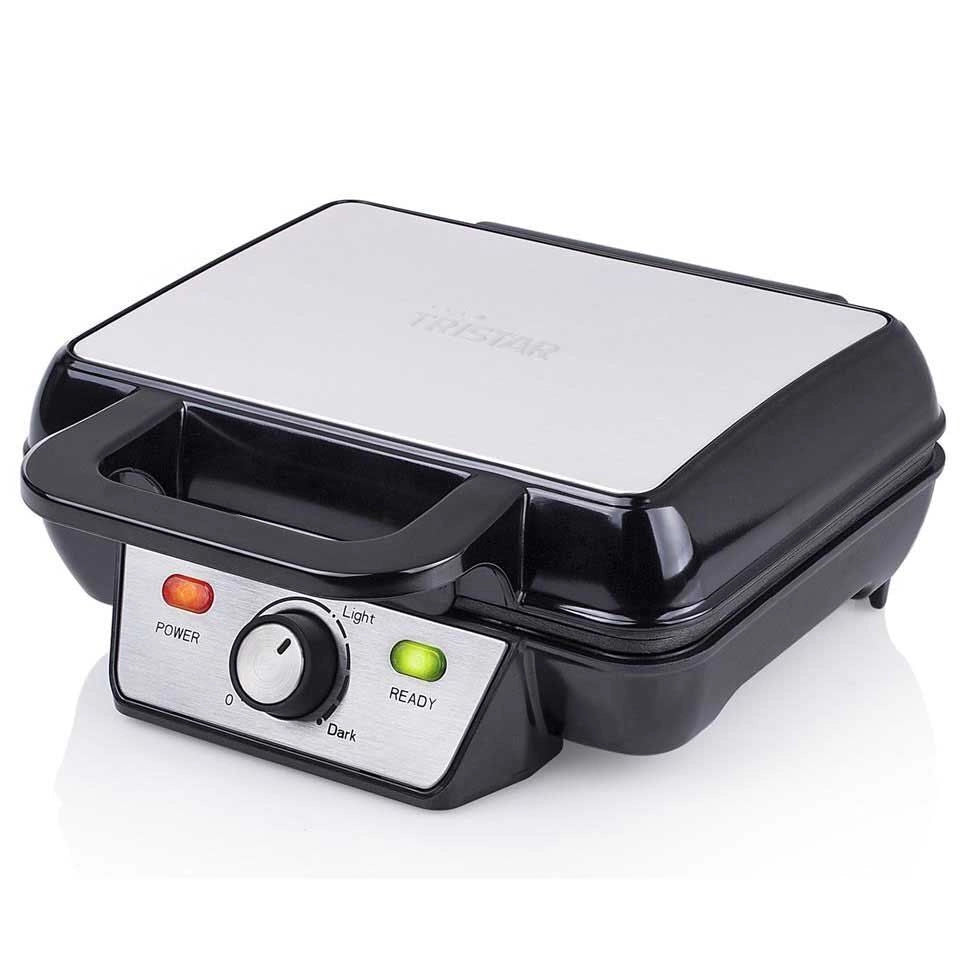 Tristar WF2195 Cialdiera per Waffle in Acciaio Inox 1000W Rivestimento Teflon
