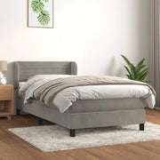 Giroletto a Molle con Materasso-Struttura Letto Grigio Scuro 90x200 cm Velluto 954656