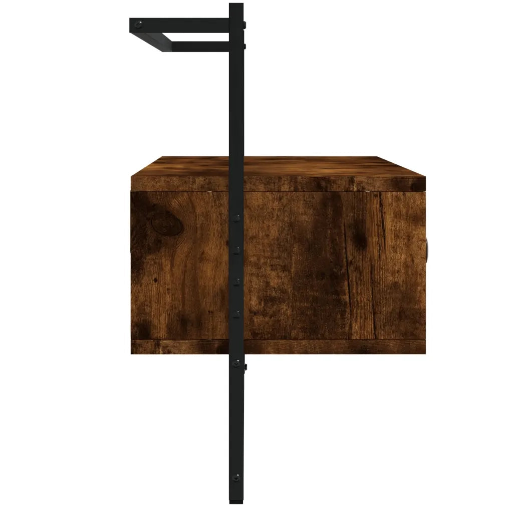 Mobile TV a Muro Rovere Fumo 100,5x30x51 cm Legno Multistrato 833460