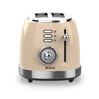 SOGO Eternal Retro Toaster 2-Slice, 850W, Metallic Beige Finish - Retro Style