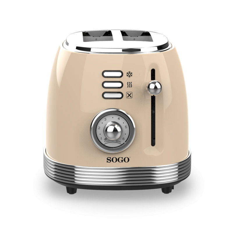 SOGO Eternal Retro Toaster 2-Slice, 850W, Metallic Beige Finish - Retro Style