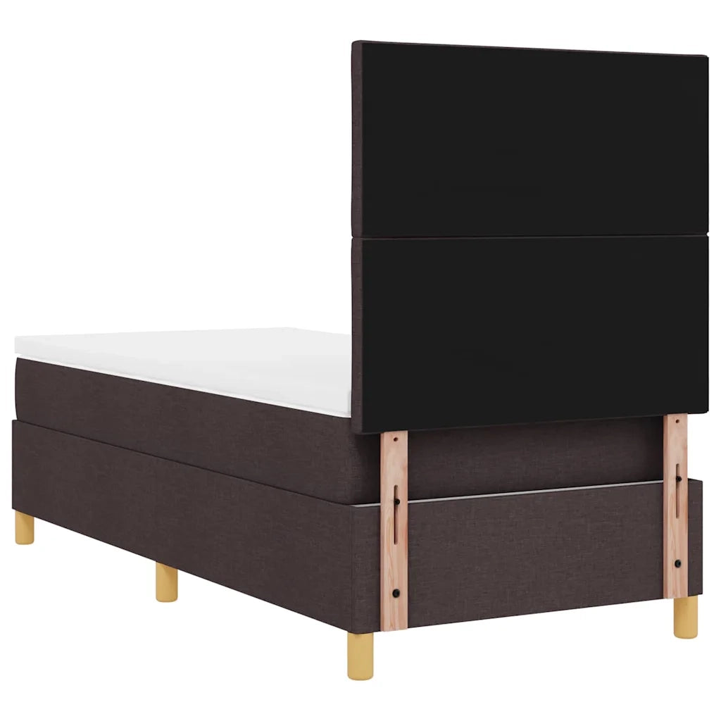 Letto a molle con materasso Marrone Scuro 90 x 190 cm Tessuto 3339661