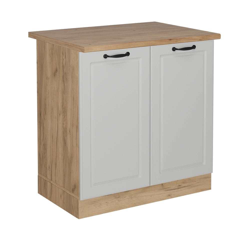 Vicco Mobile lavello cucina Bianco casa di campagna 80 cm , PL Rovere