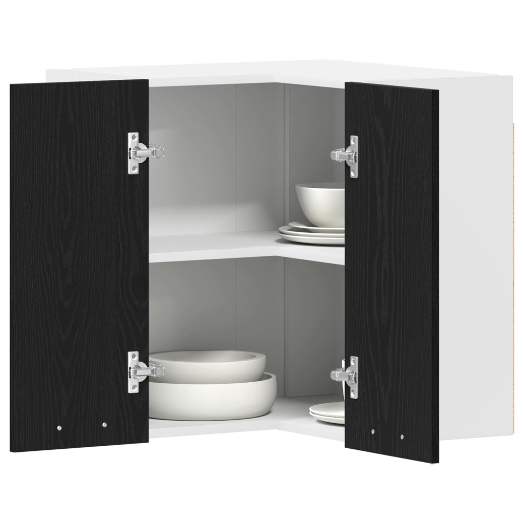 Armadio Angolare  - Rovere Nero - 57x57x60 cm - Realizzato in Legno Ingegnerizzato