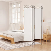 Divisorio Ambienti | Divider per stanze | Paravento a 4 Pannelli Bianco 160x200 cm Tessuto