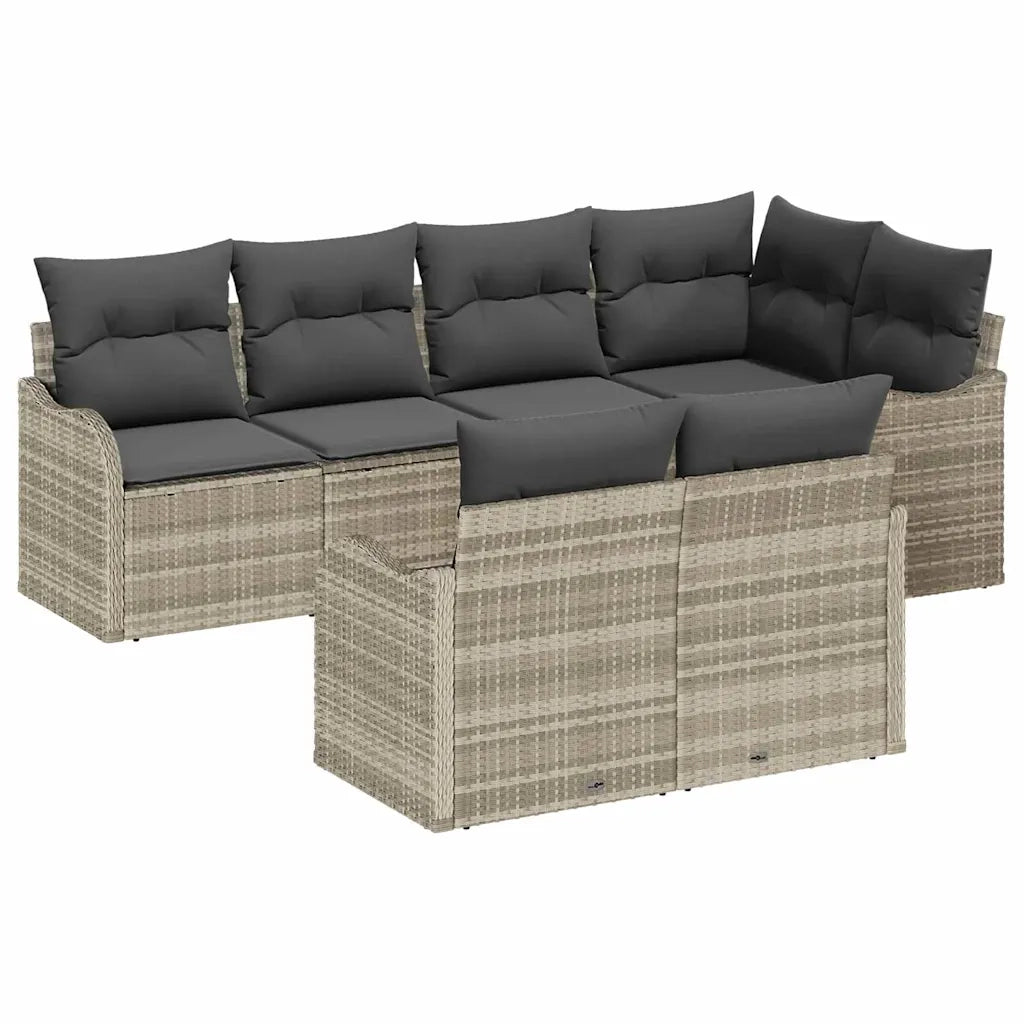 Set Divano da Giardino Grigio chiaro polyrattan 3345742