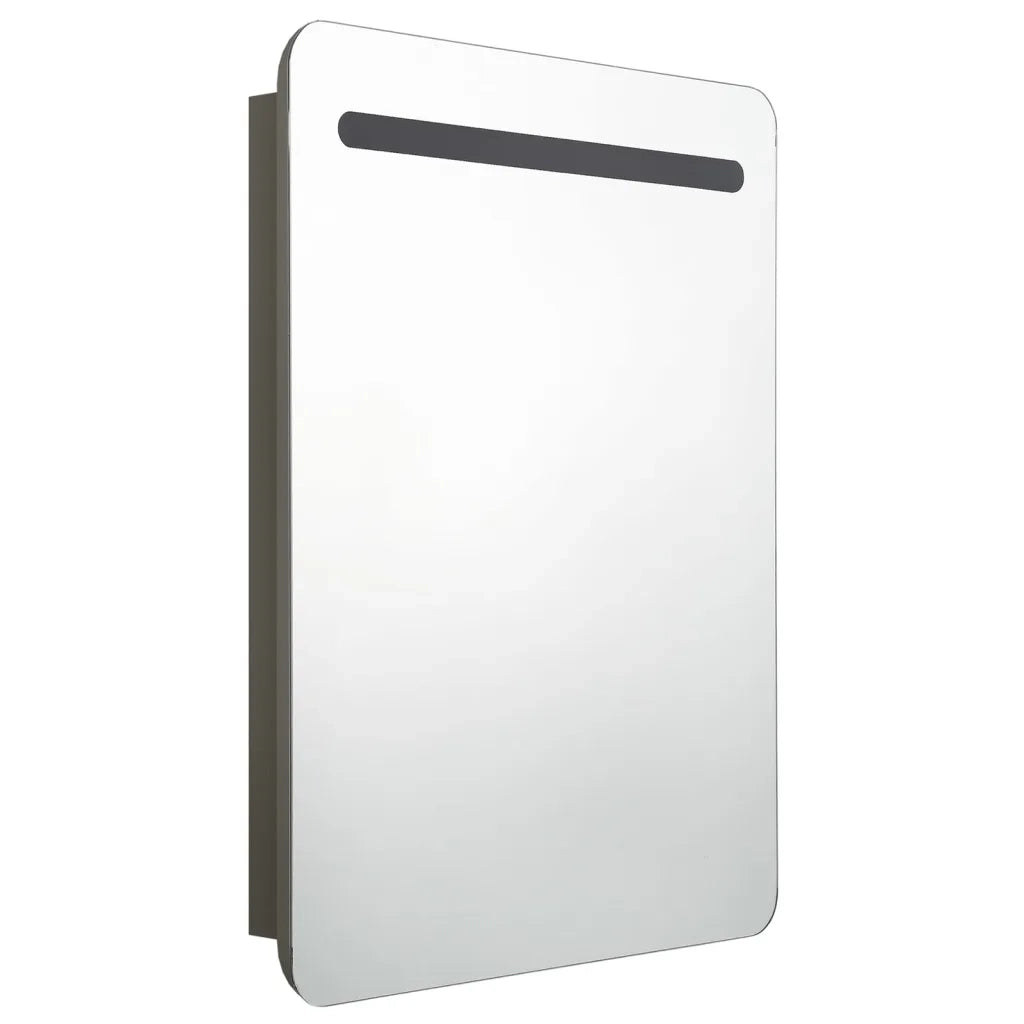 Armadietto Bagno con Specchio e LED Antracite 60x11x80 cm 326510