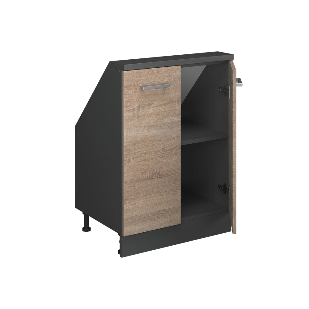 Mobile cucina sottotetto R-Line Sonoma/Antracite 60 cm con 2 porte Vicco