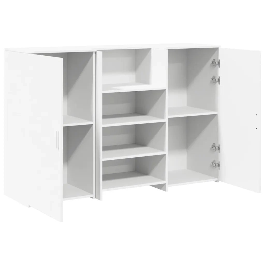 Banco Reception | Scrivania | Tavolo da Ufficio Bianco 155x50x103,5 cm in Legno Multistrato