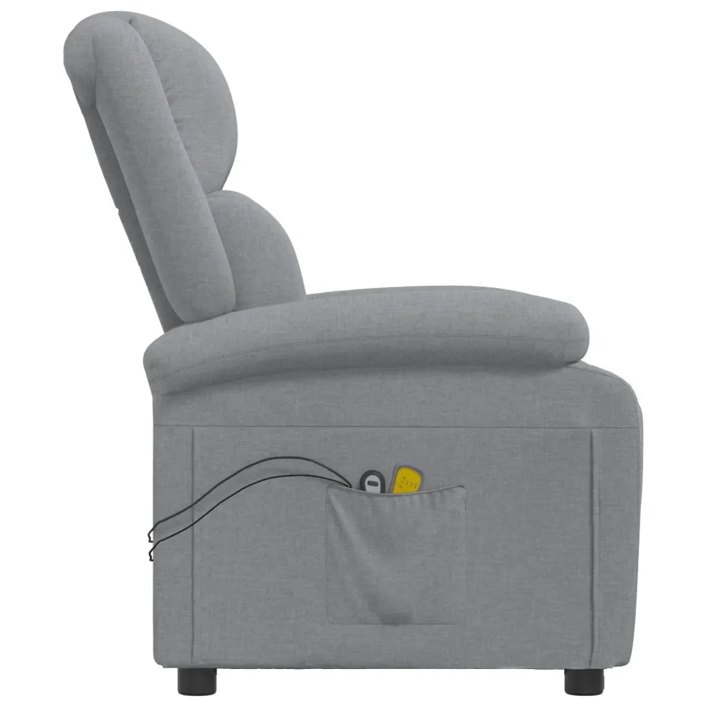 Poltrona Elettrica Massaggiante Grigio Chiaro in Tessuto cod mxl 54074
