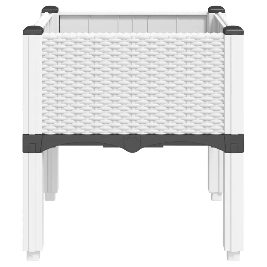 Fioriera da Giardino con Gambe Bianco 40x40x42 cm in PP 367889