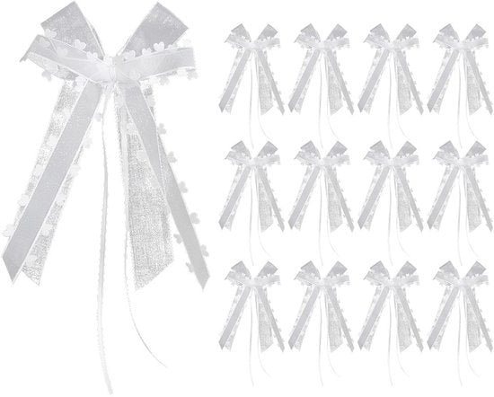 Decorazioni per Auto 12 pezzi - Decorazione per Matrimoni - Accessori per Auto - Strisce per Antenne - Decorazioni - Materiali di Alta Qualità - Decorazione per Auto