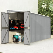 Capanno Giardino a Parete Grigio 118x382x178 cm Acciaio Zincato 316230