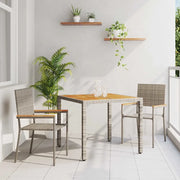 Set da Pranzo per Giardino 3 pcs Grigio polyrattan 3365403