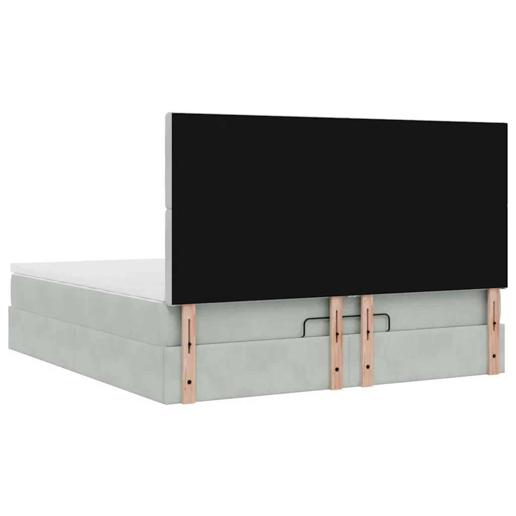Struttura Letto Pouf con Materassi 160x200 cm in Velluto 3313625