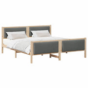 Letto matrimoniale | Letto per adulti | Struttura del letto Grigio scuro 200 x 200 cm Tessuto