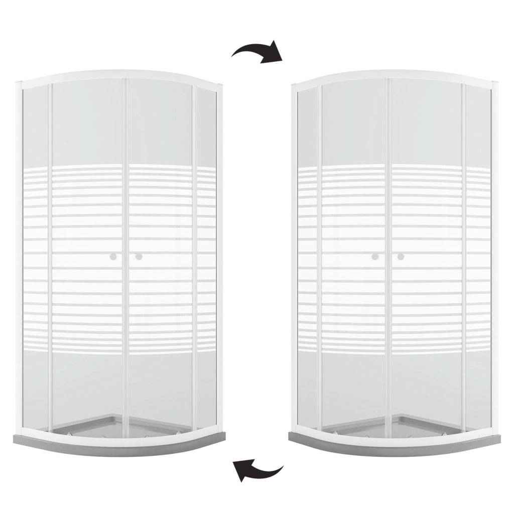 Box Doccia Bianco Semicircolare 90x90 CM H185 Vetro Serigrafato mod. Blanc