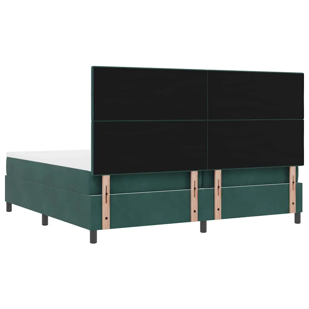 Letto a Sorgente LED Verde Scuro 200 x 200 cm Velluto 3343337