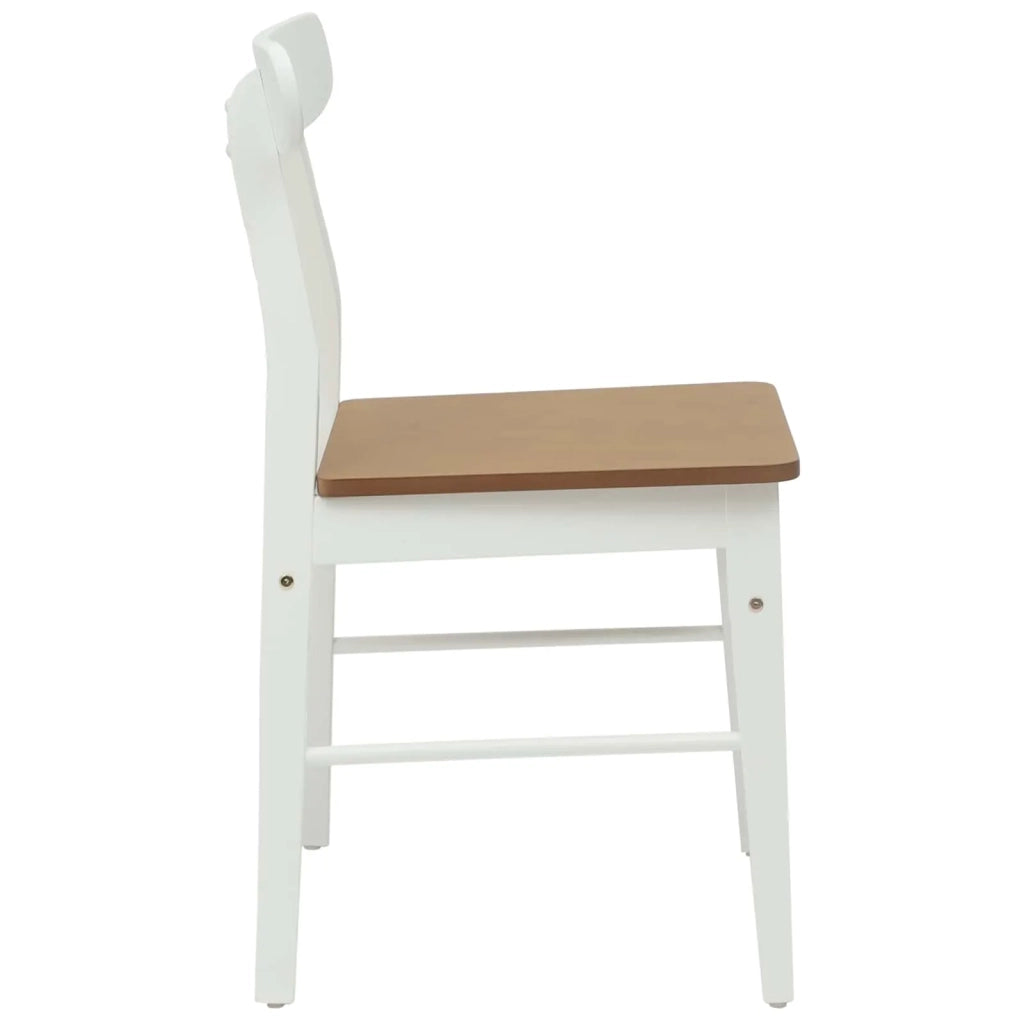 Sedia da pranzo 2 pcs Bianco e Naturale 43 x 44,5 x 77 cm
