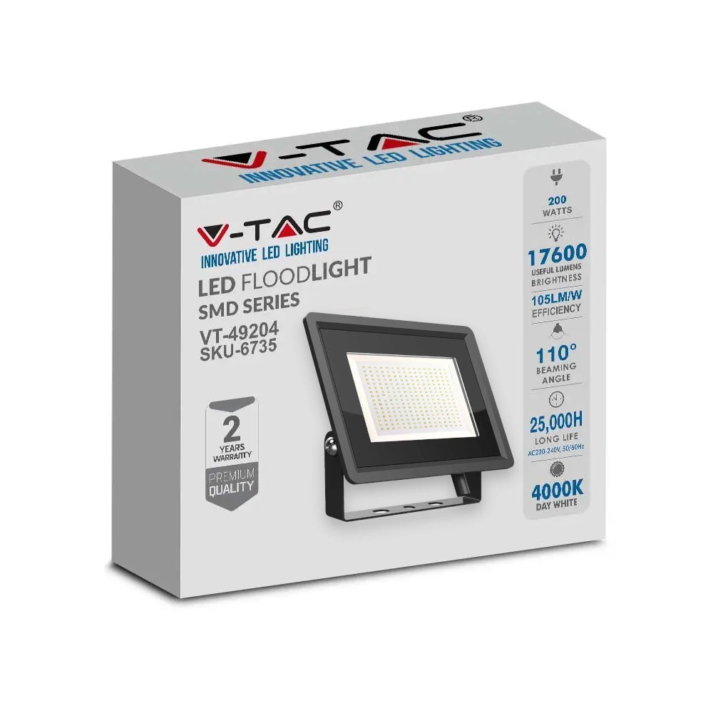 Proiettore LED V-TAC VT-49204 200W 4000K 17600lm IP65 nero