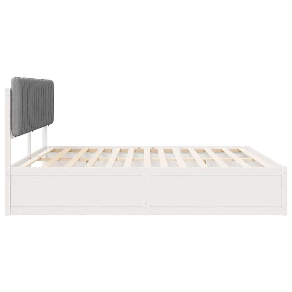 Letto con Testiera Rivestita Grigio chiaro 200 x 200 cm