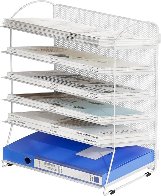 Organizzatore da scrivania con 6 strati per ufficio - Bianco