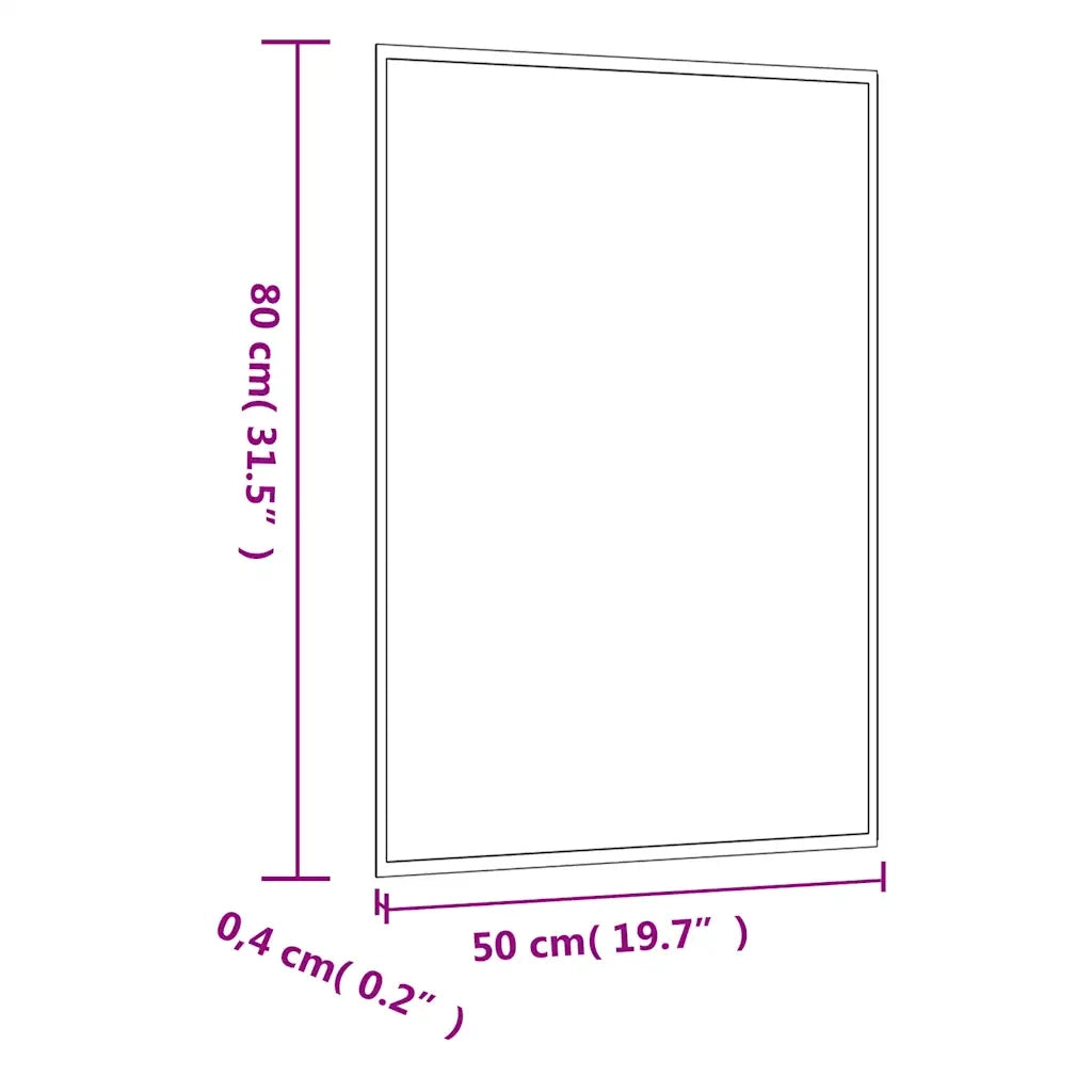 vidaXL Specchio da Parete 50x80 cm Vetro Rettangolare