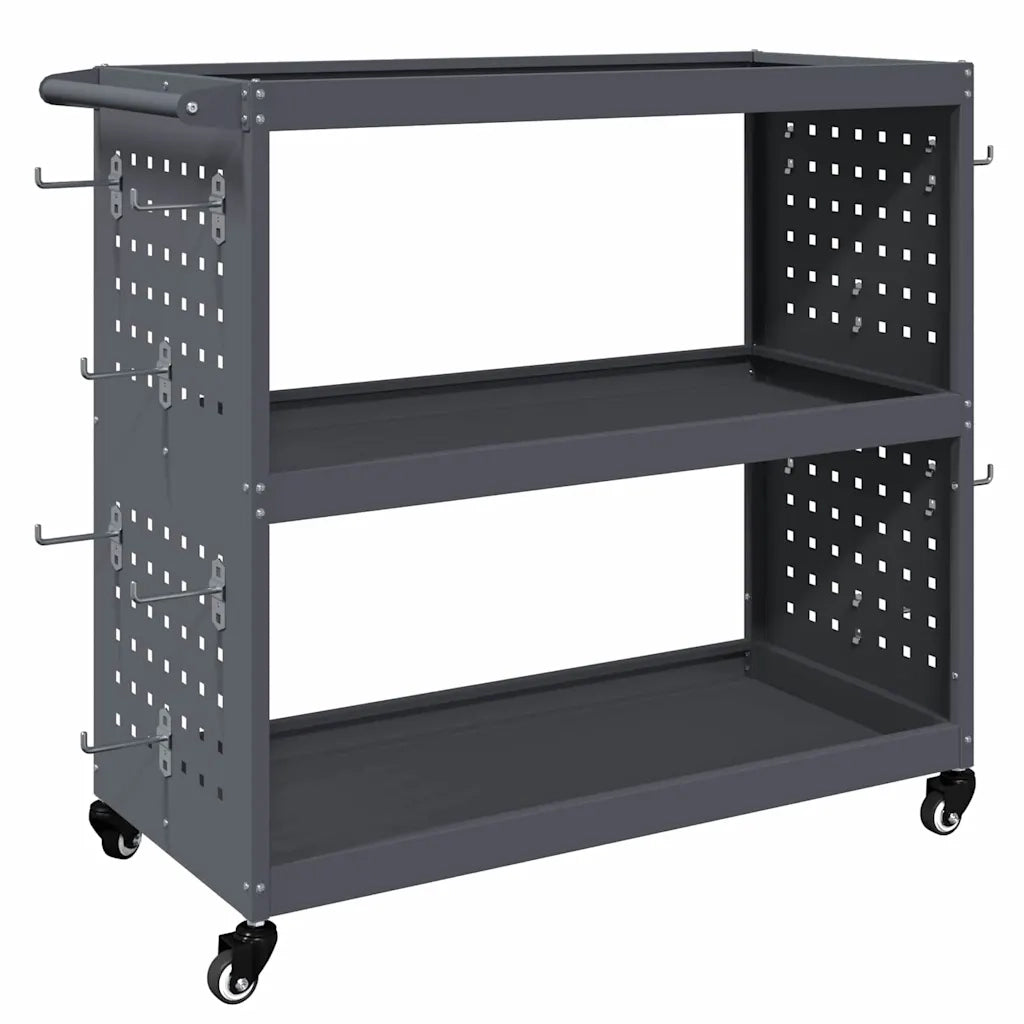 vidaXL Carrello per Attrezzi con lo scaffale Antracite 75 x 35 x 73 cm