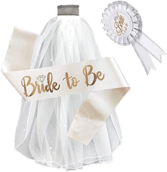 Set di 3 pezzi di velo di sposa in stile party per uccello