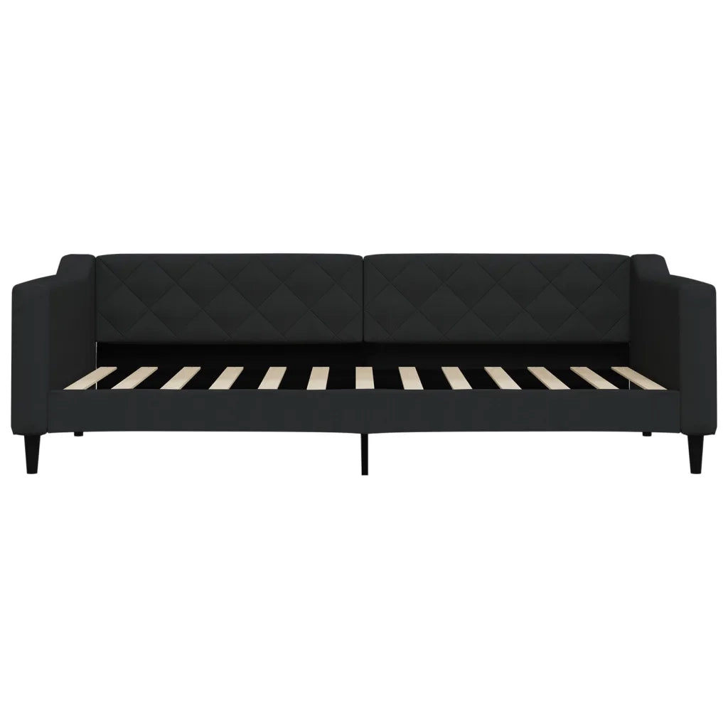 Letto da Giorno Nero 90x200 cm in Tessuto 354163